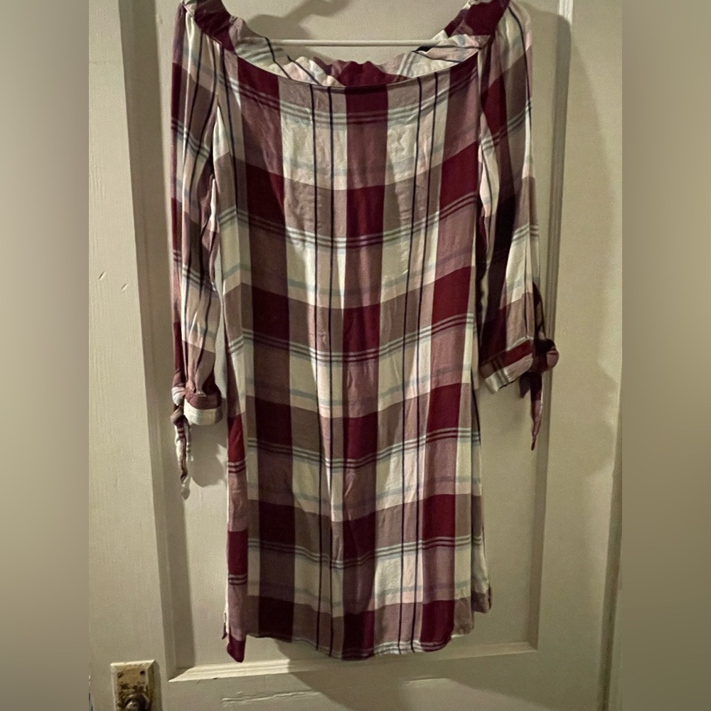 Red plaid dress